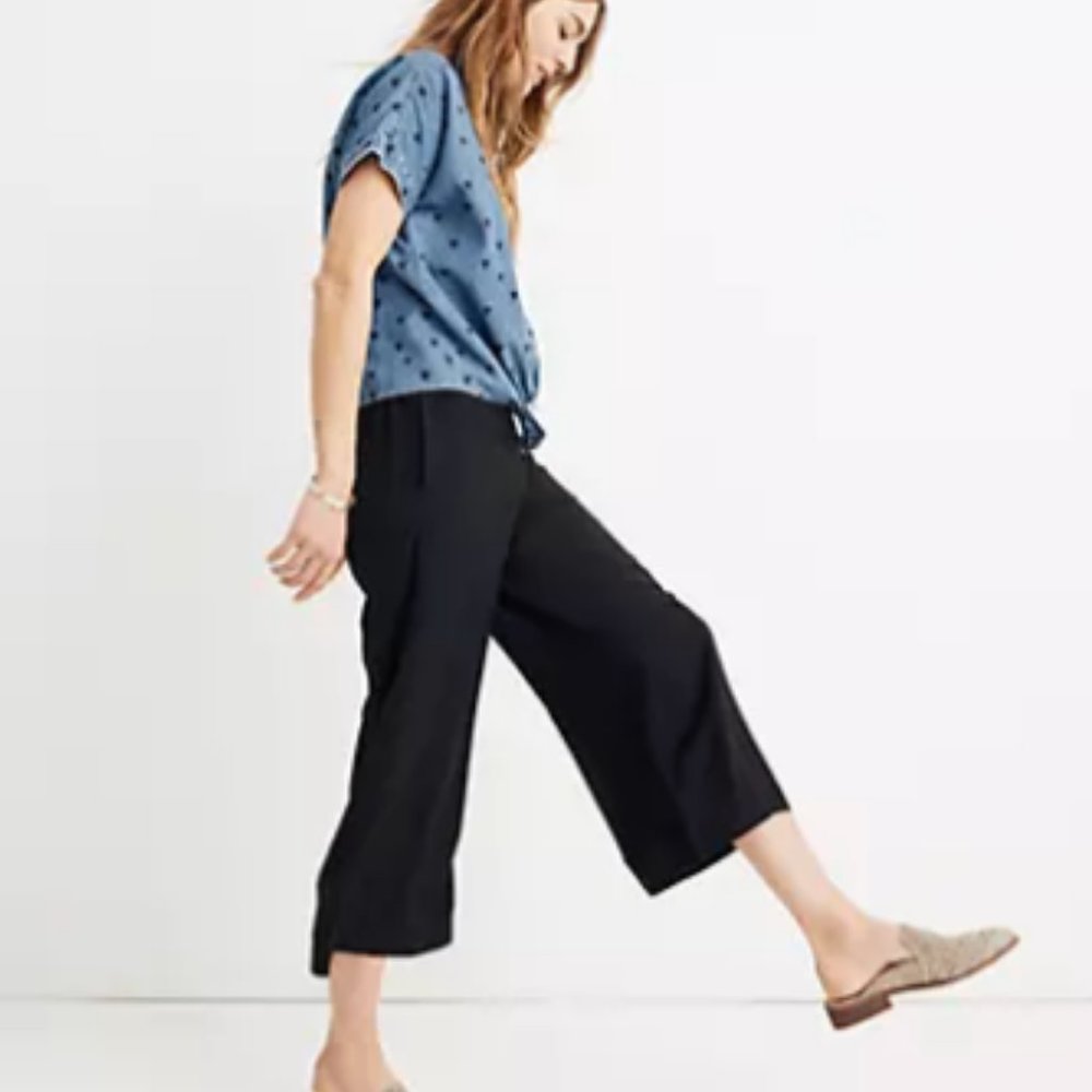 Madewell Huston Pull on Crop Pants, True Black